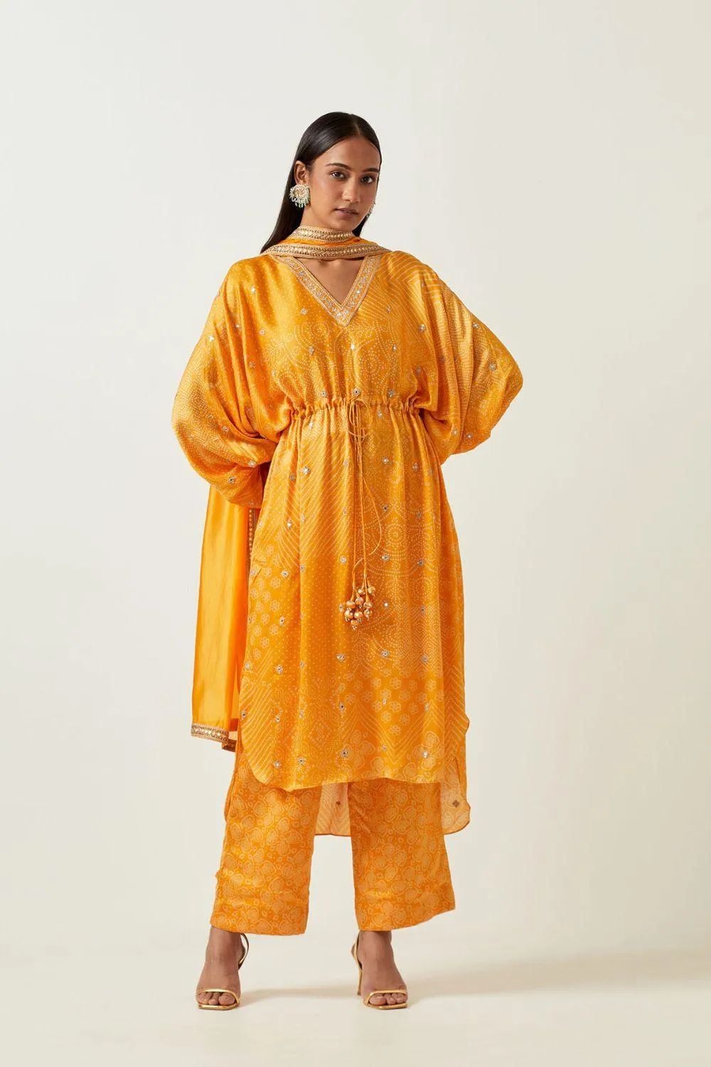 Yellow String Tunic With Pants