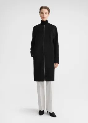 Zipped doublé coat black